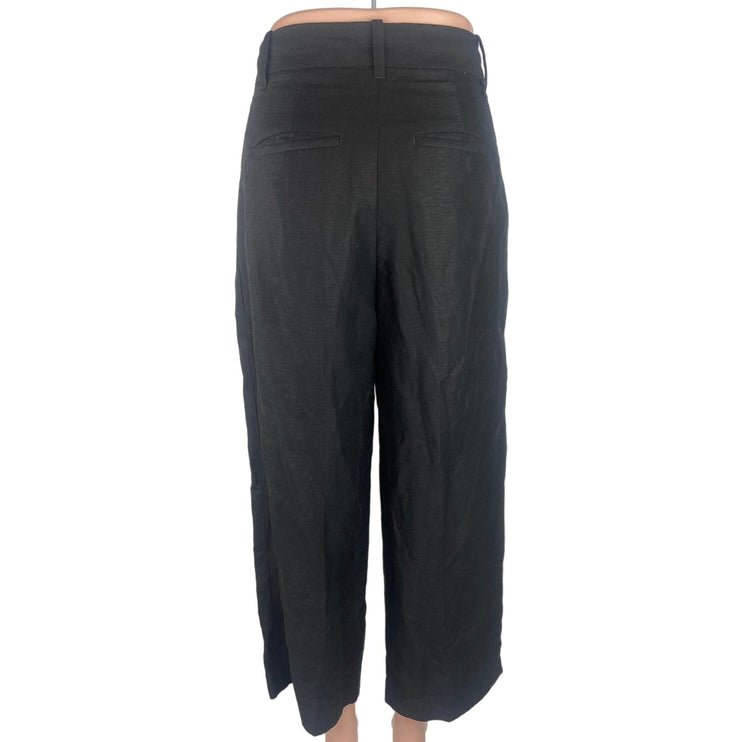 Aritzia Wilfred Effortless Black High Rise Straight Wide-leg Trouser Pants Sz 4