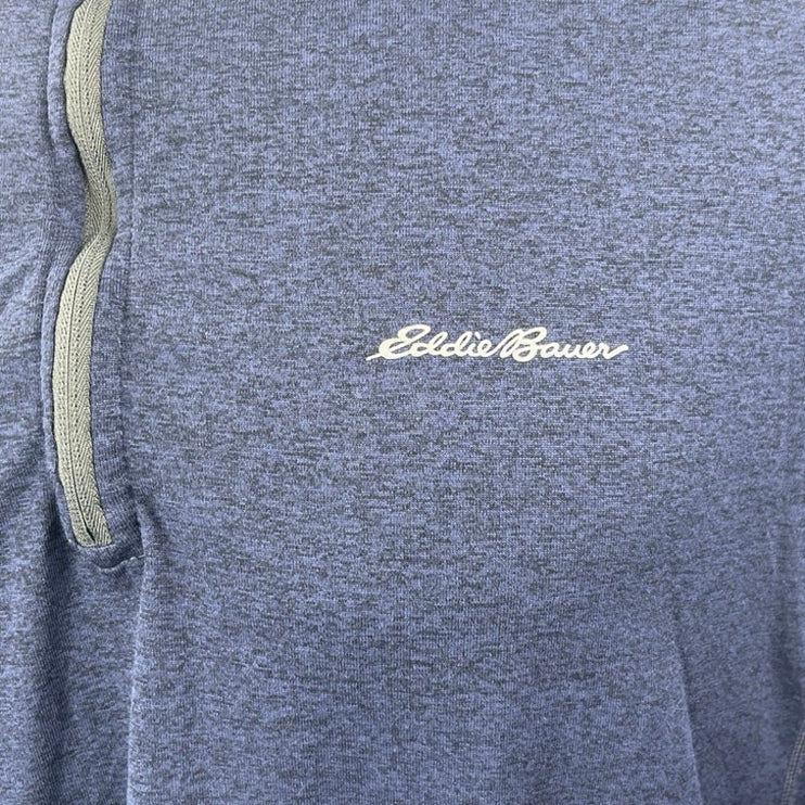 Eddie Bauer Men's Blue 1/4 Zip Long Sleeve High Neck Sweatshirt Sweater Top Sz L