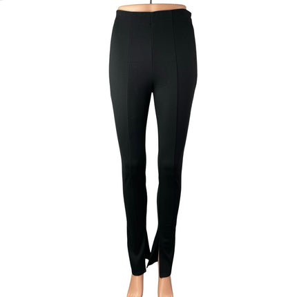 Anine Bing Max Women Black Slit Hem High Waisted Pintuck Career Leggings Pants 4