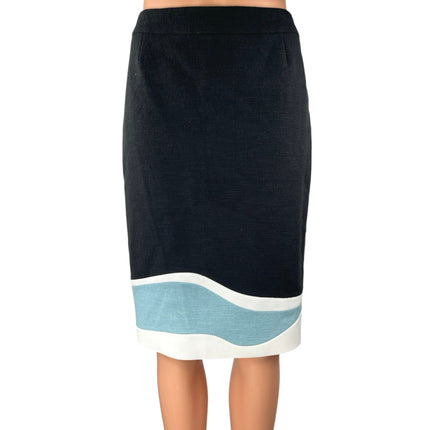 NEW Hugo Boss Black Multicolor Knee Length Knit Straight Pencil Skirt Size 16