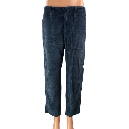 Closed Womens Navy Blue High Rise Corduroy Straight Leg Trouser Utility Pants 27