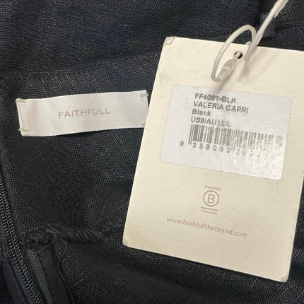 NEW Faithfull Valeria Women's Black High Waisted Capri Trousers Pants Size 8