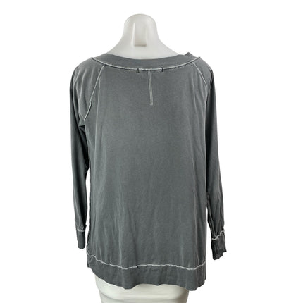 Free People We The Free Gray Long Sleeve Scoop Neck T Shirt Tee Top Size XS