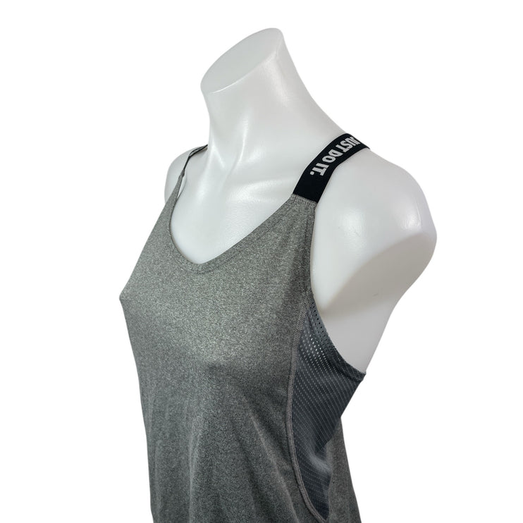 Nike Dri Fit Women's Gray Crossback Running Yoga Workout Athletic Tank Top Sz M