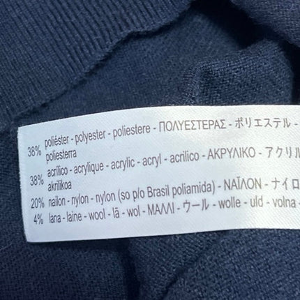 Zara Women's Blue Wool 3/4 Sleeve Button Front Collar Polo Sweater Shirt Top M