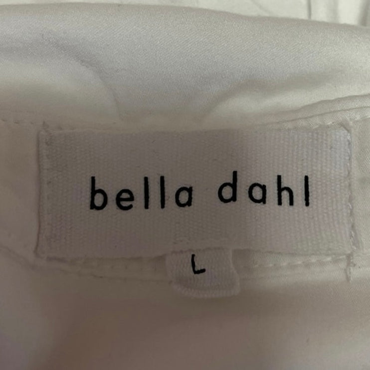 Bella Dahl Women's White Lightweight Long Sleeve Button Down Shirt Top Size L