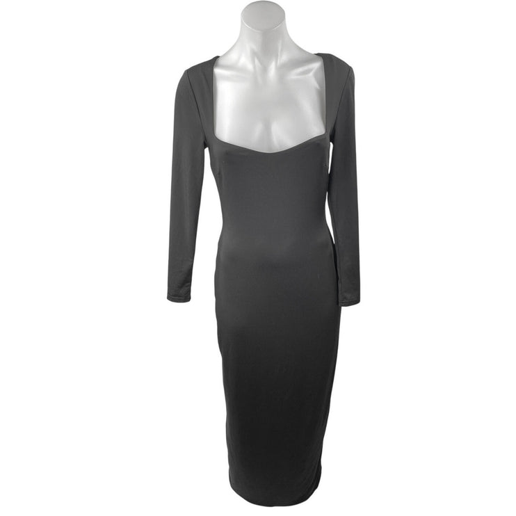 Princess Polly Black Sweetheart Neck Long Sleeve Backless Midi Bodycon Dress 6