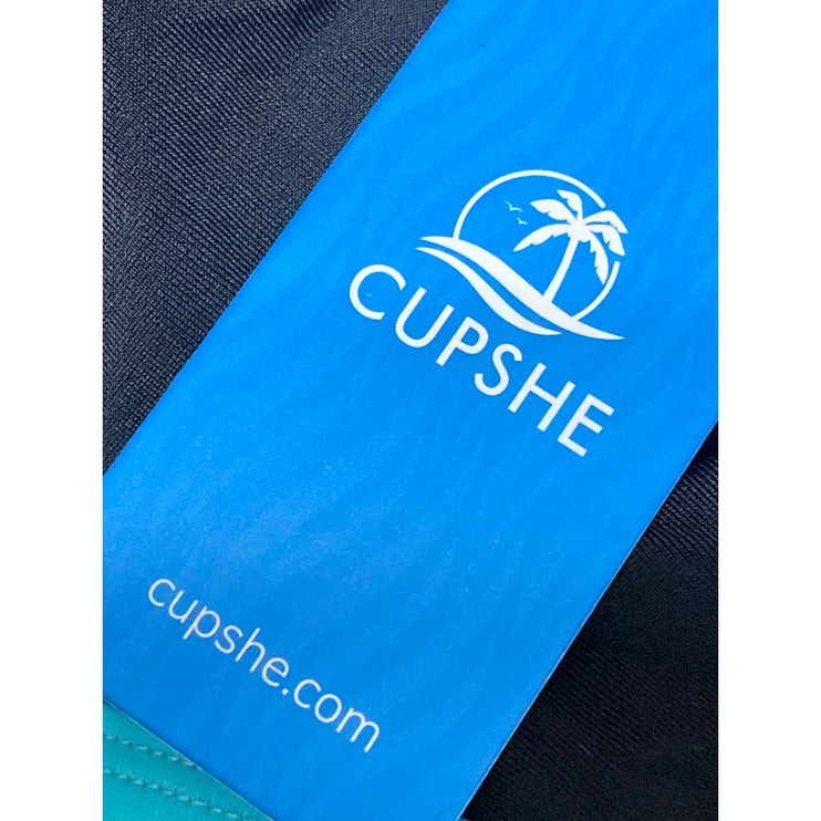 NEW Cupshe Black Cross Back Strap Triangle Two Piece Bikini Set Swimwear Size M