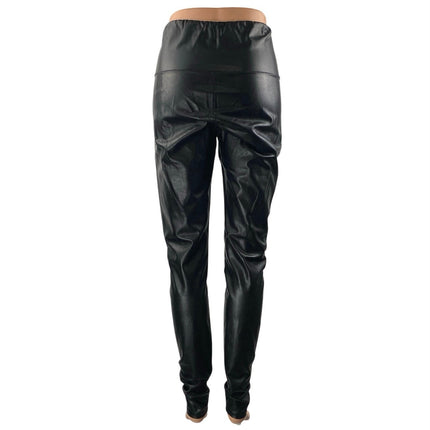 Aritzia Wilfred Free Black Faux Leather Vegan High Waisted Leggings Pants Size M