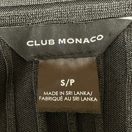 Club Monaco Women's Black Short Sleeves Ribbed Button Down Blouse Shirt Size S/P