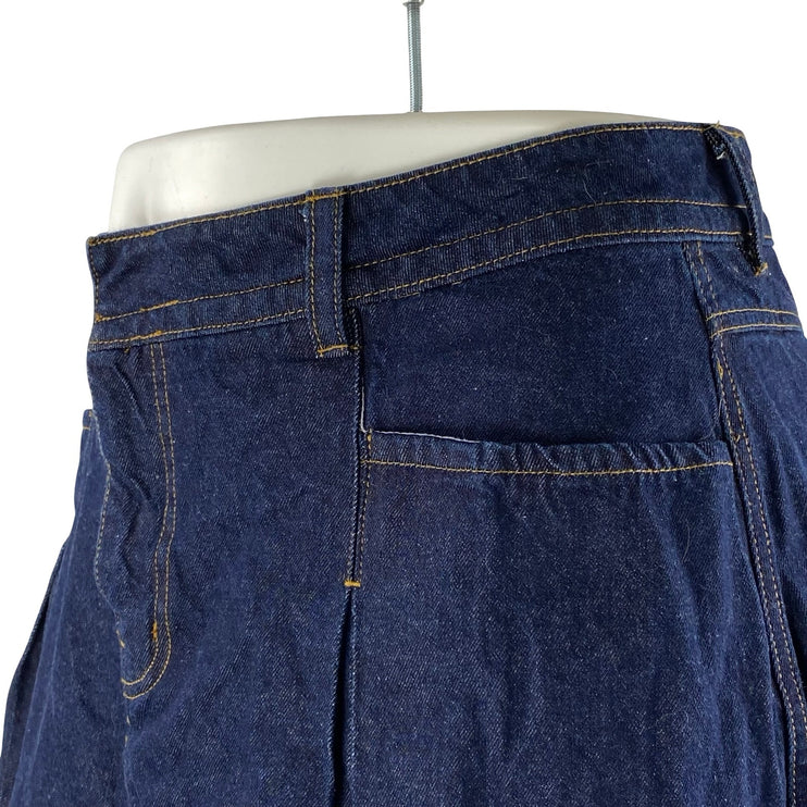 Urban Outfitters BDG Bookworm High Rise Pleated Mini Flare A-Line Denim Skirt L