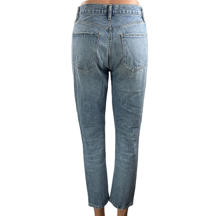 AGOLDE Womens Blue Light Wash High Waisted Cropped Straight Denim Jeans Pants 23