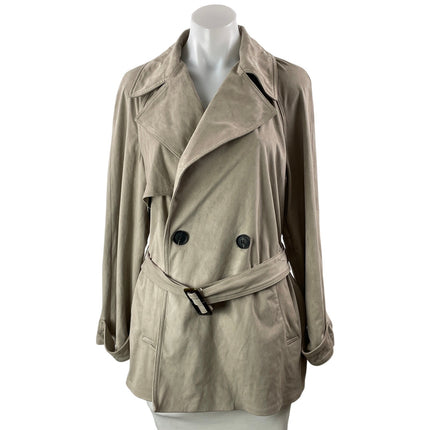 Zara Beige Long Sleeves Buckle Belt Double Breasted Trench Coat Jackets Size M