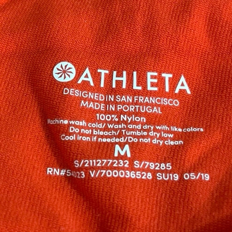 Athleta Ultimate Hybrid Coral Sleeveless Split Mesh Yoga Athletic Tank Top Sz M