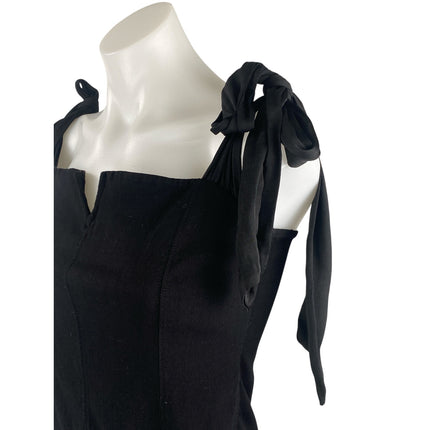 NEW Free People Intimately Lola Black Tie Shoulder Sleeveless Bodysuit Top Sz L