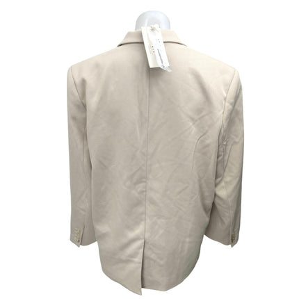 NEW NA-KD Women's Cream White Twill Oversized Button Blazer Coat Jacket Size 6