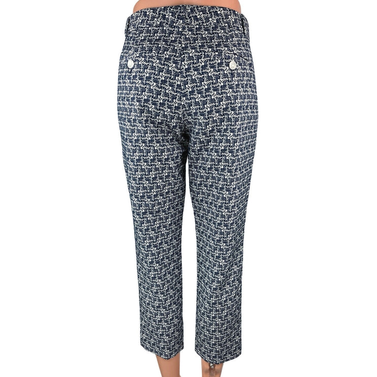 Banana Republic Women's Blue Avery Mid Rise Printed Cropped Casual Pants Size 2P