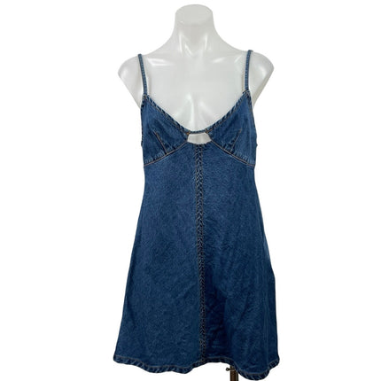 Princess Polly Womens Blue Denim Jean Cutout Sleeveless Cami A Line Mini Dress 6