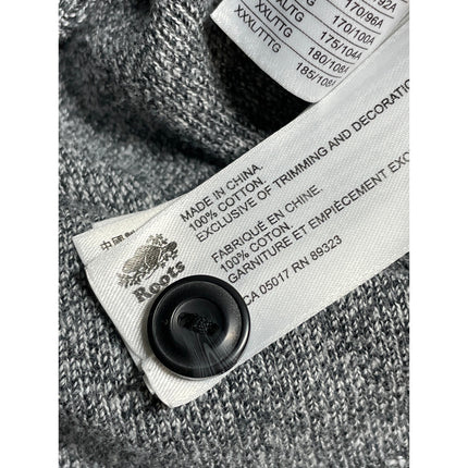Roots Men's Gray Heather Long Sleeve Henley Basic Casual T Shirt Tee Top Size XL