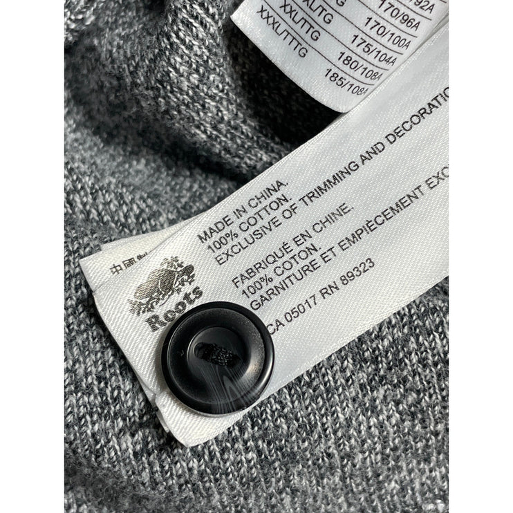 Roots Men's Gray Heather Long Sleeve Henley Basic Casual T Shirt Tee Top Size XL