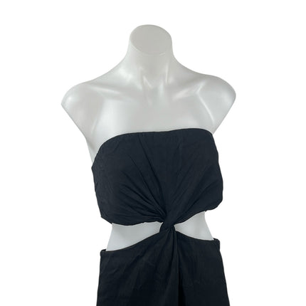 Zara Women's Black Strapless Tube Cutout Sleeveless Slit Pencil Midi Dress XXL
