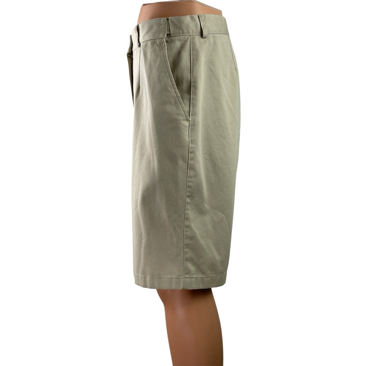 L.L. Bean Men Gray Mid Rise Straight Golf Chino Khaki Bermuda Shorts Size 14