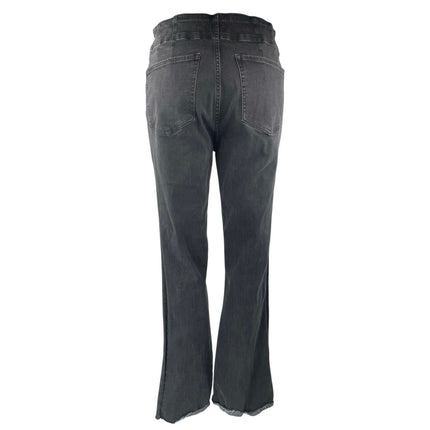 Lucky Brand Women's Black High Waist Frayed Bootcut Flared Denim Jeans Pants 10