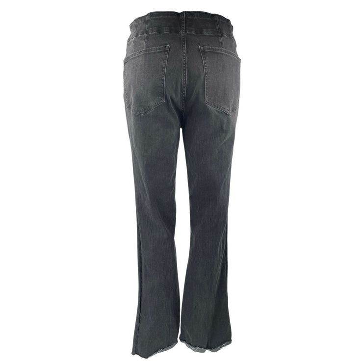 Lucky Brand Women's Black High Waist Frayed Bootcut Flared Denim Jeans Pants 10