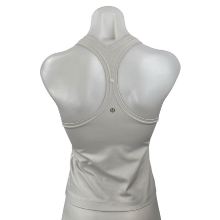 Lululemon Women's White Racerback Yoga Workout Running Athletic Tank Top Size 4