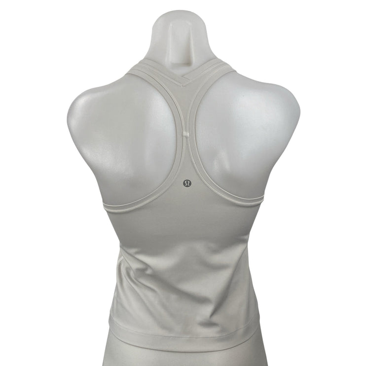 Lululemon Women's White Racerback Yoga Workout Running Athletic Tank Top Size 4