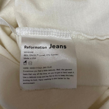 Reformation Jeans Raquel White Short Sleeve Tee T Shirt Bodysuit Top Size M
