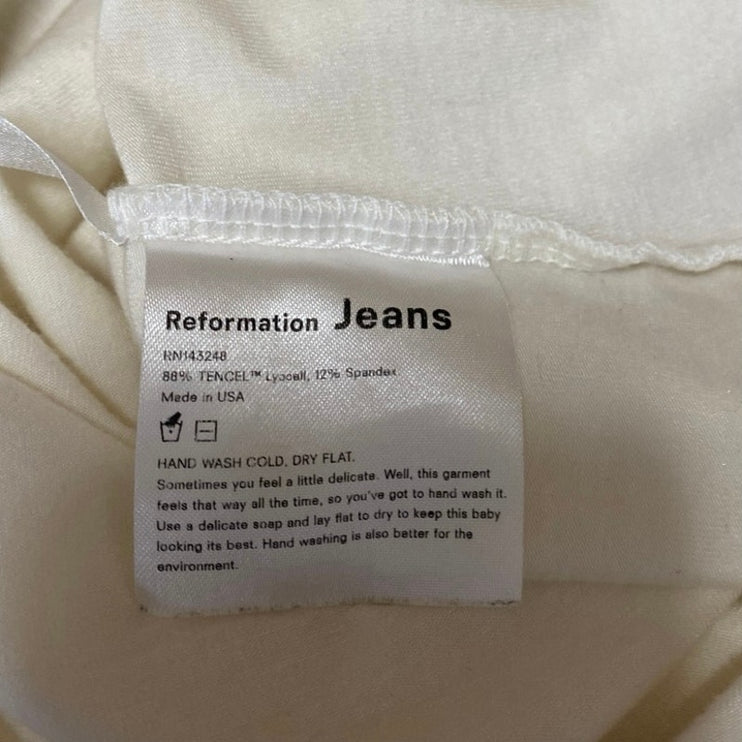 Reformation Jeans Raquel White Short Sleeve Tee T Shirt Bodysuit Top Size M
