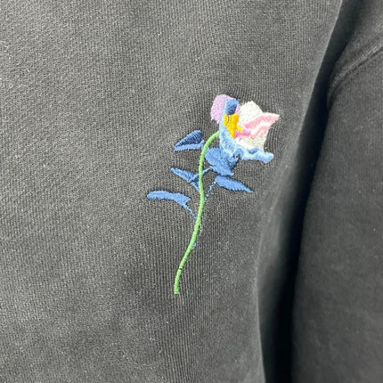 The Kooples Black Embroidered Flower Long Sleeve Hoodie Hooded Sweatshirt Top S