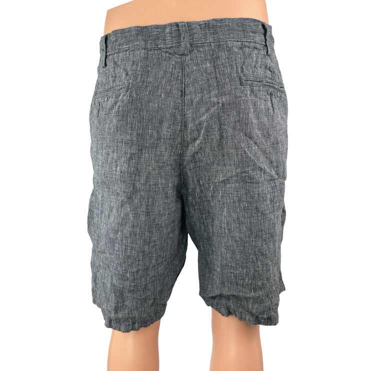 J.Crew 100% Linen Men's Gray High Rise Casual Walking Golf Chino Khaki Shorts 38