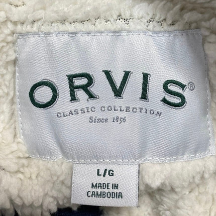 Orvis Brighton Men's Blue Fleece Long Sleeve 1/4 Zip Sweatshirt Sweater Top  L