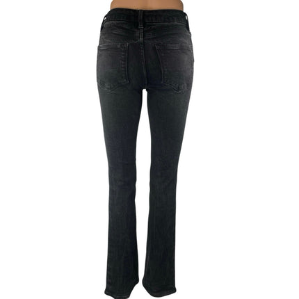 Zara Women's Black Mid Rise Slim Fit Flared Bootcut Leg Denim Jeans Pants Size 2