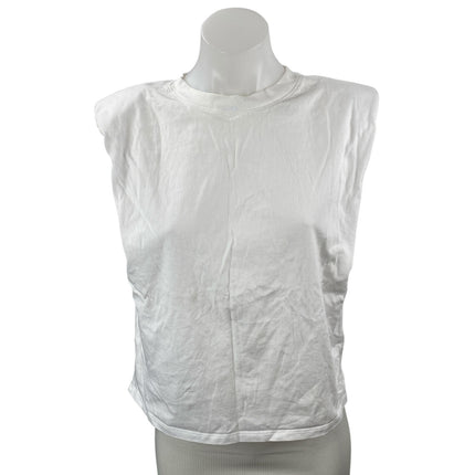 Aritzia Babaton Women's White Sleeveless Crew Neck Muscle Tee T-Shirt Tank Top S