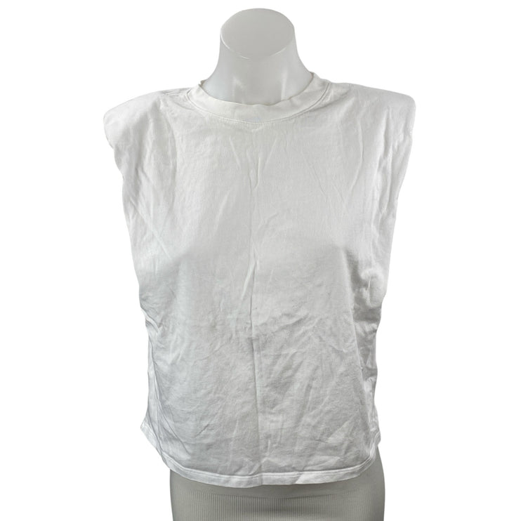 Aritzia Babaton Women's White Sleeveless Crew Neck Muscle Tee T-Shirt Tank Top S