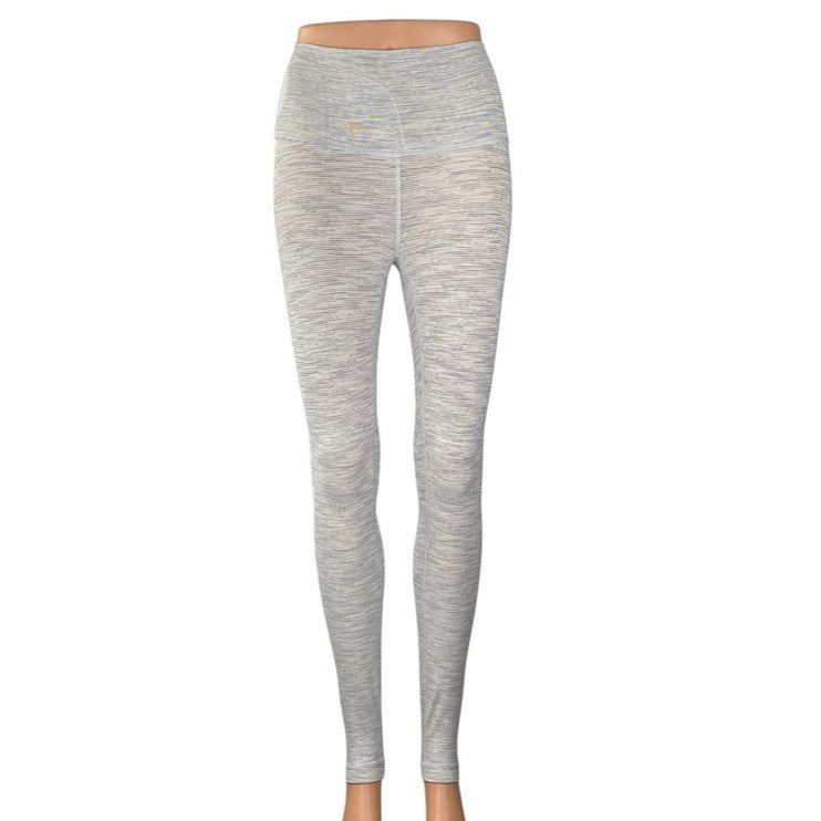 Lululemon Women's Light Gray Mid Rise Yoga Workout Athletic Legging Pants Size 2