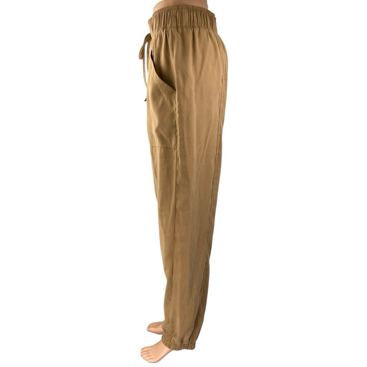 Abercrombie & Fitch Brown Tan Baggy Tapered Barrel Carrot Trousers Pants Size S