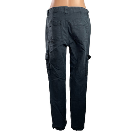 American Eagle Women's Black Stretch Straight Leg Cargo Trousers Jeans Pants 8
