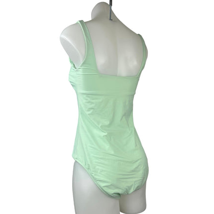 Bondi Born Margot Mint Green Square Neck Wide Strap One Piece Swimsuit Size 10