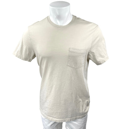 J.Crew Men's Beige Short Sleeve Crew Neck Pocket Basic T Shirt Tee Top Size L