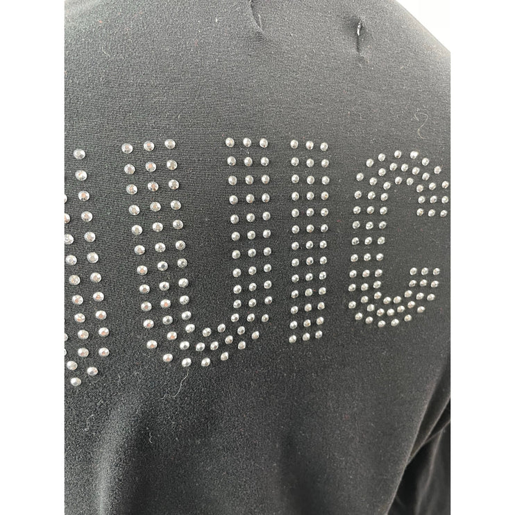 Juicy Couture Women's Black Rhinestone Long Sleeve Tie Sleepwear Robe Size M