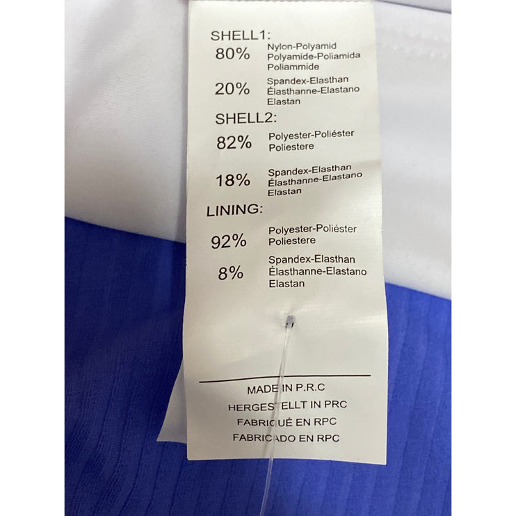 NEW Cupshe Blue Ribbed Knit Triangle Two Piece Bikini Set Swimsuit Swimwear Sz L