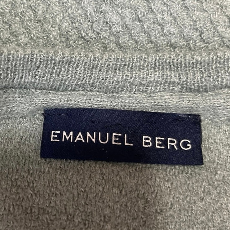 Emanuel Berg Men's Green Long Sleeve Wool Cashmere Crewneck Sweater Top Size S