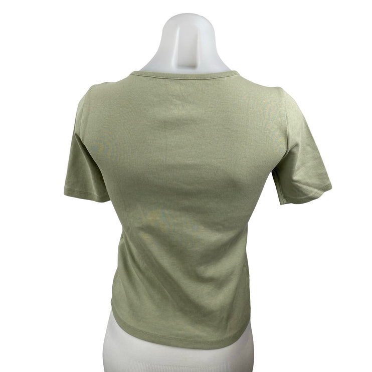 J.Crew Women's Green Perfect Fit Short Sleeve Slim Knit T Shirt Tee Top Size XS