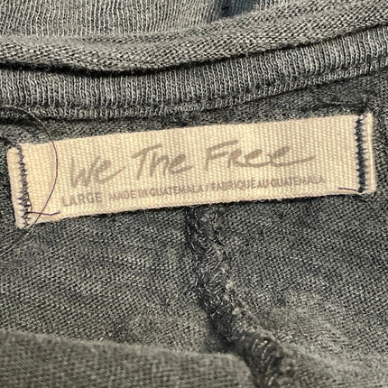 Free People We The Free Be My Baby Black Long Sleeve Lettuce Edge T Shirt Tee L