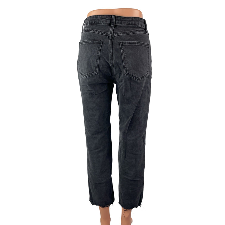 Redial Women's Black Washed High Waisted Mom Straight Leg Denim Jeans Size 6