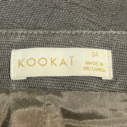 Kookai Oyster Tailored Women Black High Rise Straight Leg Trousers Pants Size 34